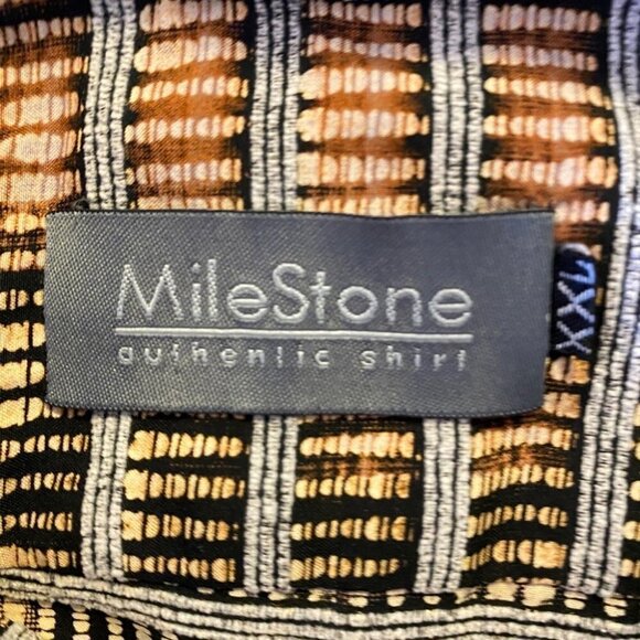 MileStone Authentic Sepia Toned Long  Sleeve Dress Shirt Mens XXLg - Picture 8 of 15